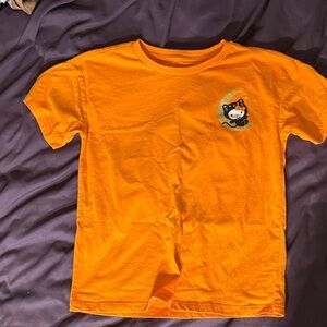 Hello Kitty Bright Orange Short Sleeve Tee with Cat Patch